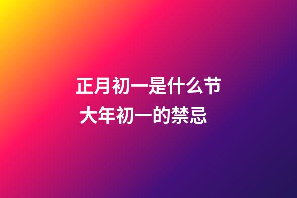 正月初一是什么节 大年初一的禁忌